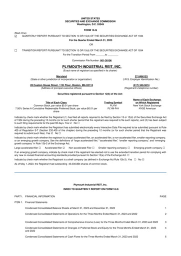 Thumbnail Plymouth Industrial REIT 10-Q Quarterly Report FY2023 