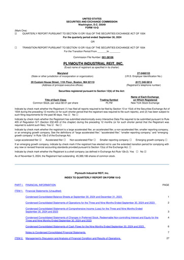 Thumbnail Plymouth Industrial REIT 10-Q Quarterly Report FY2024 