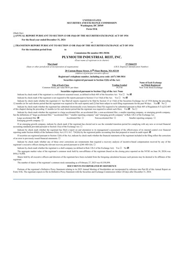 Thumbnail Plymouth Industrial REIT 10-K Annual Report 2024