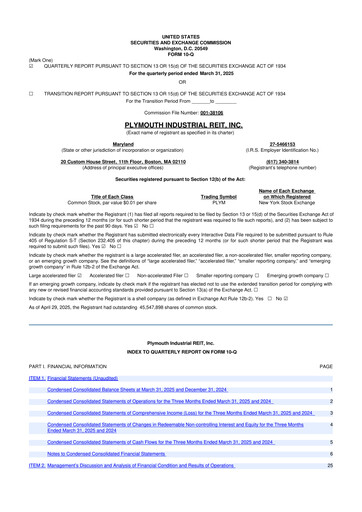 Thumbnail Plymouth Industrial REIT 10-Q Quarterly Report FY2025 