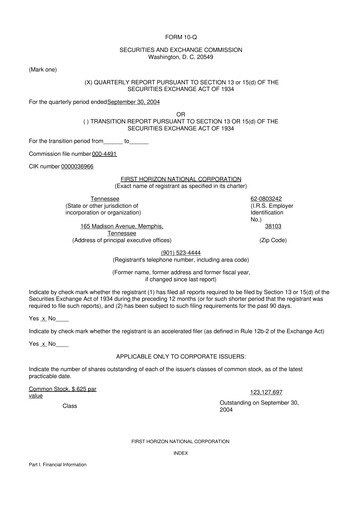 Thumbnail First Horizon Corporation 10-Q Quarterly Report FY 