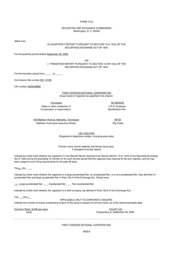 Thumbnail First Horizon Corporation 10-Q Quarterly Report FY 