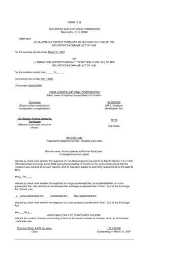 Thumbnail First Horizon Corporation 10-Q Quarterly Report FY 