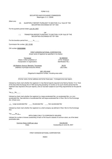 Thumbnail First Horizon Corporation 10-Q Quarterly Report FY 