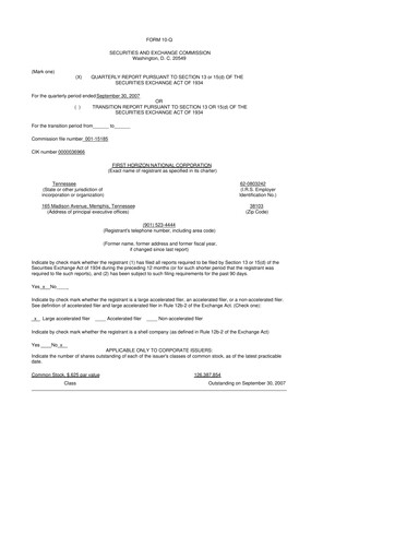 Thumbnail First Horizon Corporation 10-Q Quarterly Report FY 