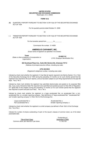 Thumbnail America's Car-Mart 10-Q Quarterly Report FY 