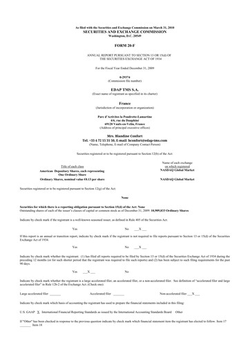 Thumbnail EDAP TMS 20-F Annual Report 