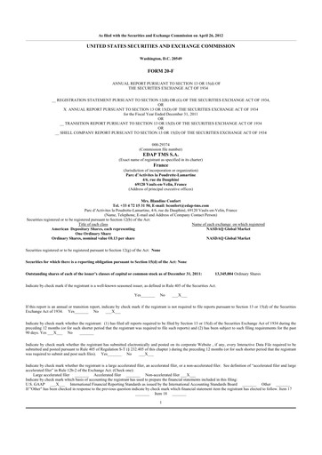 Thumbnail EDAP TMS 20-F Annual Report 