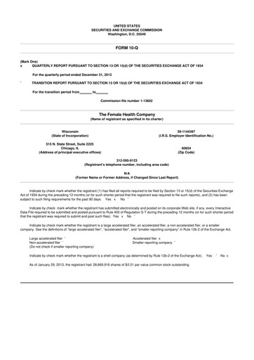 Thumbnail Veru 10-Q Quarterly Report FY2013 