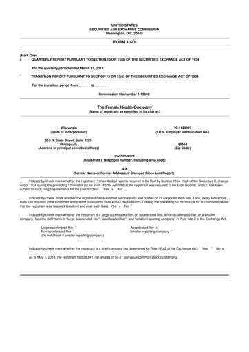 Thumbnail Veru 10-Q Quarterly Report FY2013 