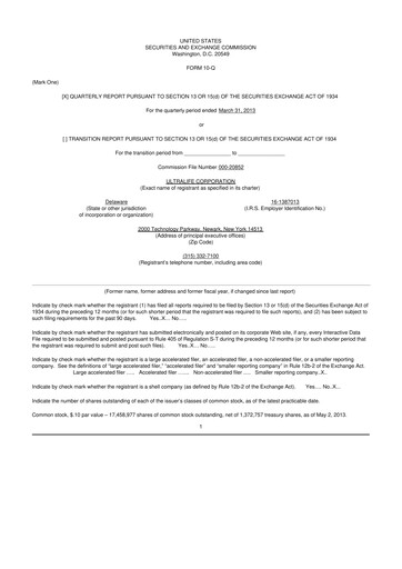 Thumbnail Ultralife Corporation 10-Q Quarterly Report FY2013 