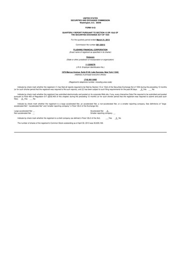 Thumbnail Flushing Financial Corp 10-Q Quarterly Report FY2013 