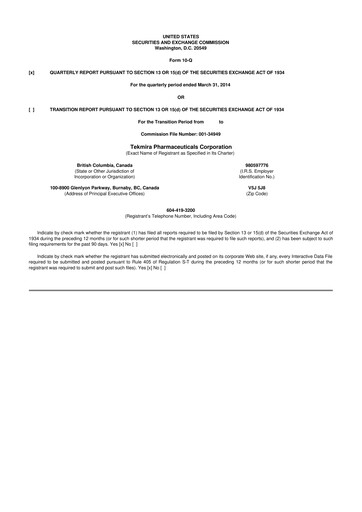 Thumbnail Arbutus Biopharma
 10-Q Quarterly Report FY 