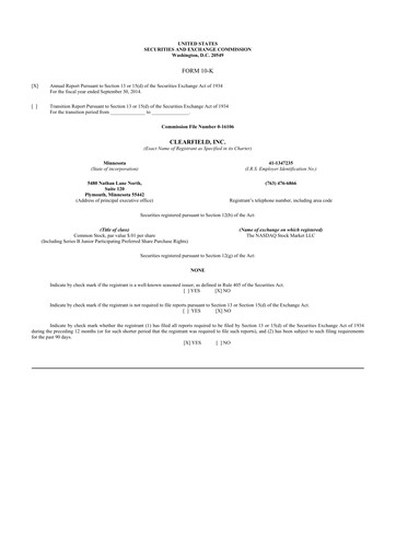 Thumbnail Clearfield 10-K Annual Report 2014