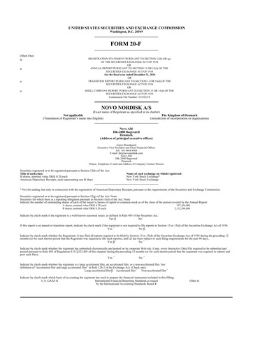 Thumbnail Novo Nordisk 20-F Annual Report 