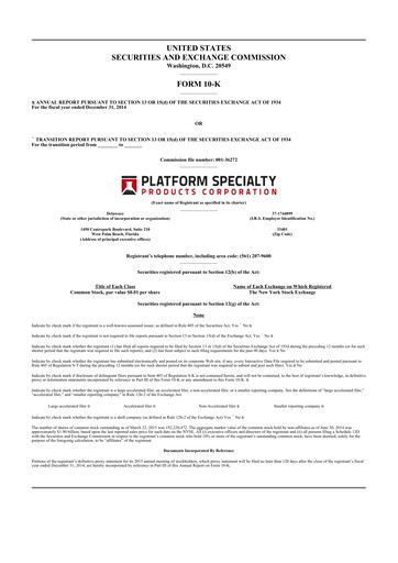 Thumbnail Element Solutions 10-K Annual Report 2014