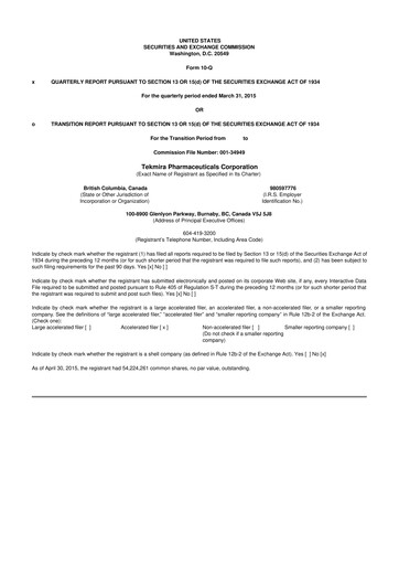 Thumbnail Arbutus Biopharma
 10-Q Quarterly Report FY 