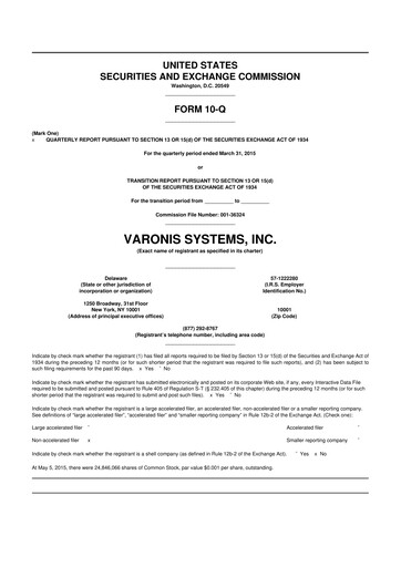 Thumbnail Varonis Systems 10-Q Quarterly Report FY2015 