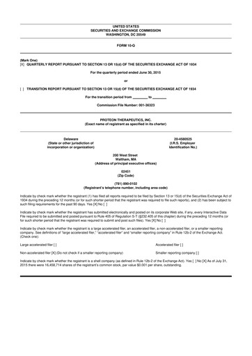Thumbnail Protara Therapeutics 10-Q Quarterly Report FY 