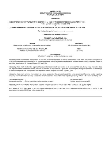 Thumbnail Usio 10-Q Quarterly Report FY2015 