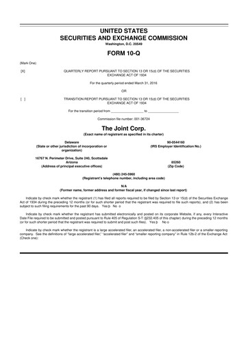 Thumbnail The Joint Corp. 10-Q Quarterly Report FY2016 