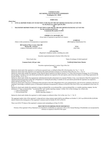 Thumbnail America's Car-Mart 10-K Annual Report 2016