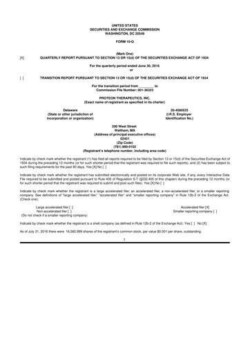 Thumbnail Protara Therapeutics 10-Q Quarterly Report FY 