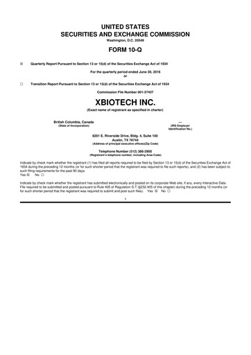 Thumbnail XBiotech 10-Q Quarterly Report FY 