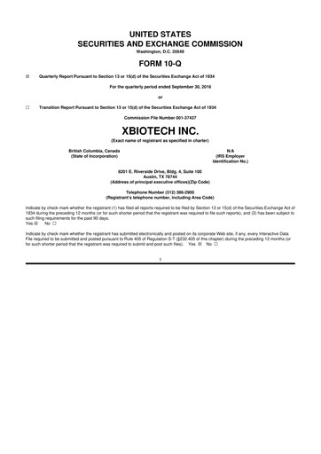 Thumbnail XBiotech 10-Q Quarterly Report FY 