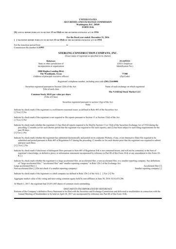 Thumbnail Sterling Infrastructure 10-K Annual Report 2016