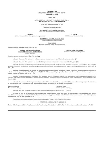 Thumbnail Flushing Financial Corp 10-K Annual Report 2016