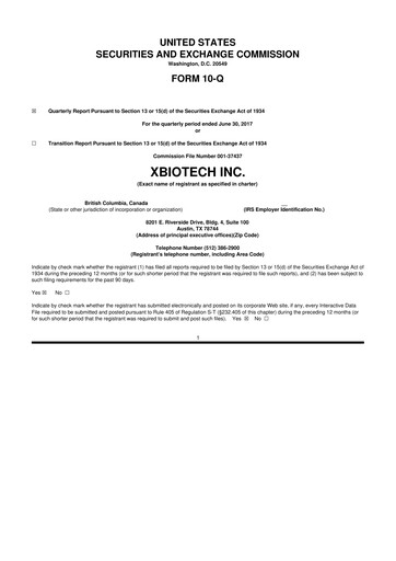 Thumbnail XBiotech 10-Q Quarterly Report FY 