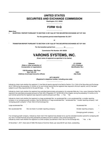 Thumbnail Varonis Systems 10-Q Quarterly Report FY2017 