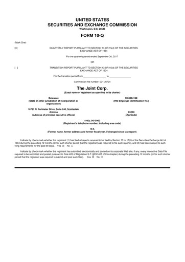 Thumbnail The Joint Corp. 10-Q Quarterly Report FY2017 