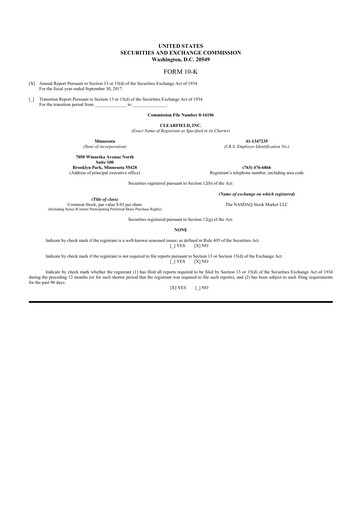 Thumbnail Clearfield 10-K Annual Report 2017