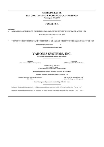 Thumbnail Varonis Systems 10-K Annual Report 2017