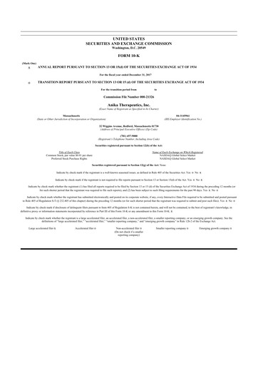 Thumbnail Anika Therapeutics 10-K Annual Report 2017