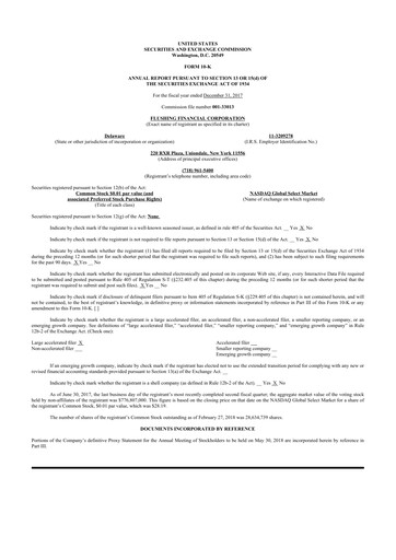 Thumbnail Flushing Financial Corp 10-K Annual Report 2017