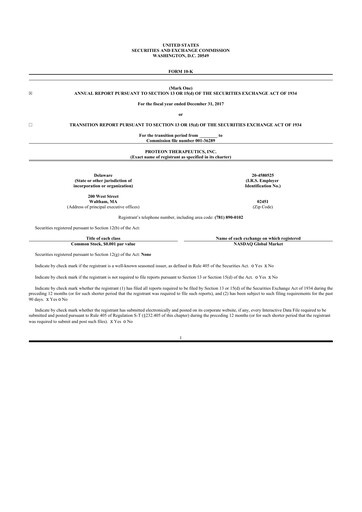 Vorschaubild Protara Therapeutics 10-K Jahresbericht 2017