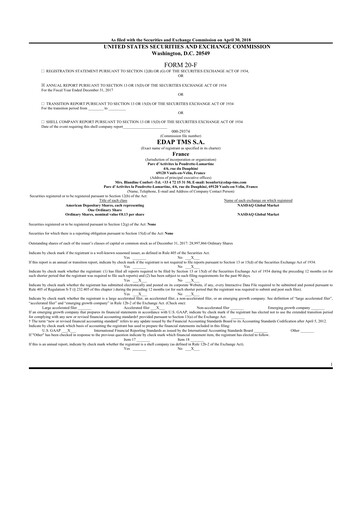 Thumbnail EDAP TMS 20-F Annual Report 2017