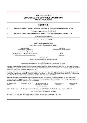 Thumbnail Anika Therapeutics 10-Q Quarterly Report FY2018 