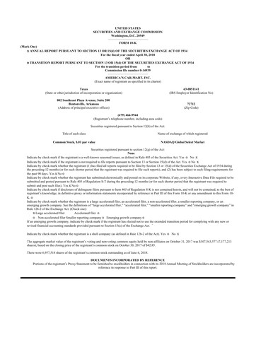 Thumbnail America's Car-Mart 10-K Annual Report 2018