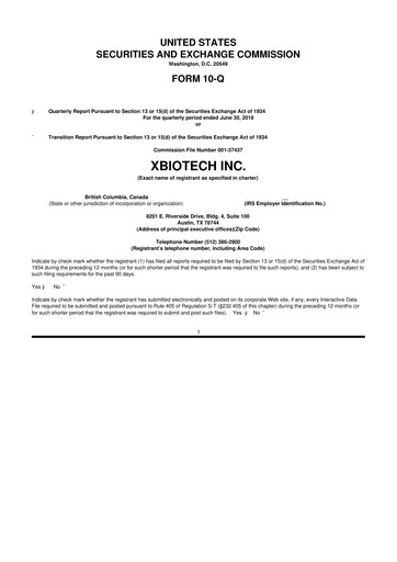 Thumbnail XBiotech 10-Q Quarterly Report FY 
