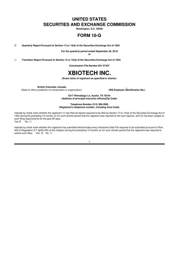 Thumbnail XBiotech 10-Q Quarterly Report FY 