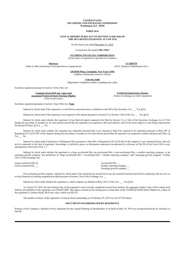 Thumbnail Flushing Financial Corp 10-K Annual Report 2018
