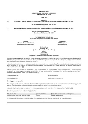Thumbnail Protara Therapeutics 10-Q Quarterly Report FY 
