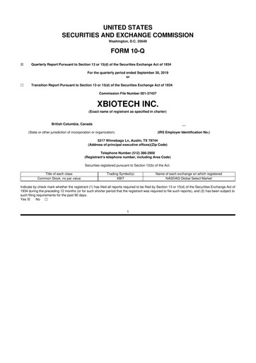 Thumbnail XBiotech 10-Q Quarterly Report FY 