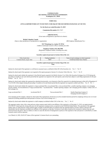Thumbnail XBiotech 10-K Annual Report 2019