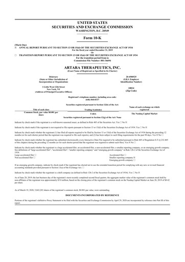 Vorschaubild Protara Therapeutics 10-K Jahresbericht 2019