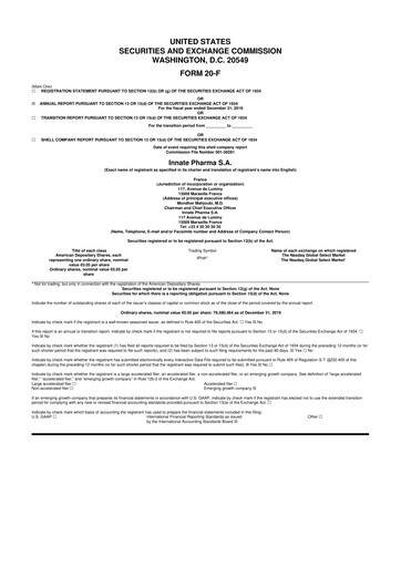 Vorschaubild Innate Pharma
 20-F Jahresbericht 2019